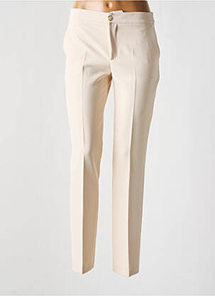 Pantalon droit tissage crêpe taille normale beige TWINSET femme
