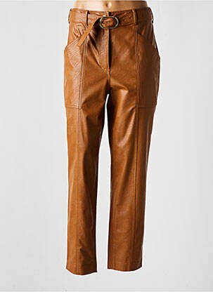 Pantalon droit taille à pinces taille haute marron TWINSET femme