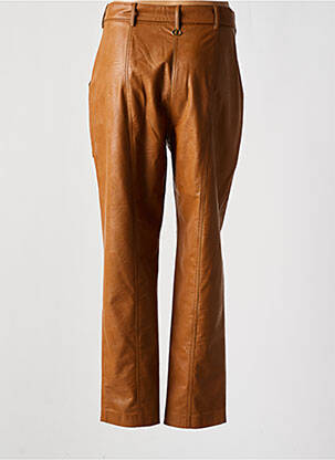 Pantalon droit taille à pinces taille haute marron TWINSET femme