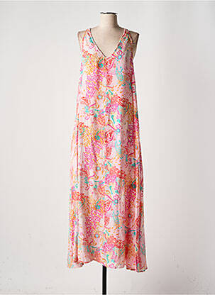 Robe longue imprimé fantaisie sans manche rose VERDISSIMA femme