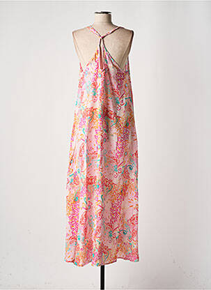 Robe longue imprimé fantaisie sans manche rose VERDISSIMA femme