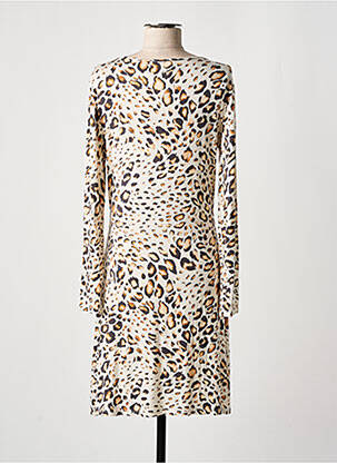 Robe mi-longue manches longues manches longues beige TWINSET femme