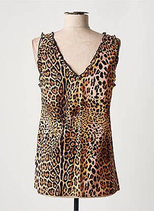 Top col v sans manche marron VERDISSIMA femme