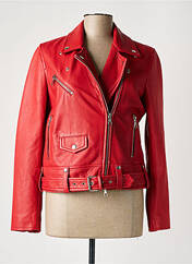 Veste en cuir rouge SET pour femme seconde vue