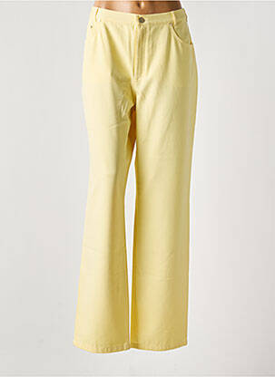 Pantalon droit stretch taille normale jaune LUCIA femme