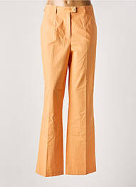 Pantalon droit fermeture zippée sous rabat boutonné taille normale orange LUCIA femme