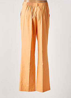 Pantalon droit taille élastique taille normale orange LUCIA femme