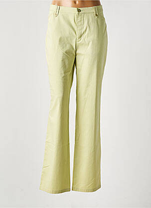 Pantalon chino tissage popeline taille normale vert LUCIA femme