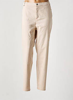 Pantalon slim tissage popeline taille normale rose PURE BY LUCIA femme