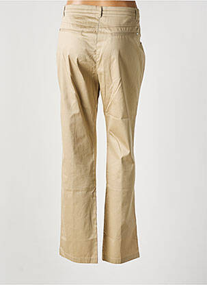 Pantalon chino fermeture zippée sous rabat boutonné taille normale beige PURE BY LUCIA femme