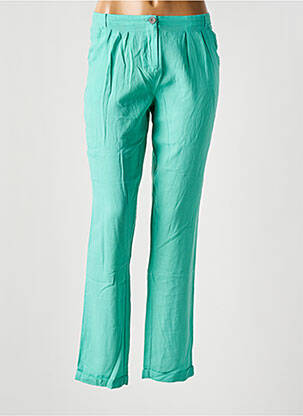 Pantalon chino tissage popeline taille normale vert YERSE femme