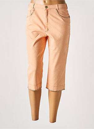 Pantacourt stretch taille normale orange LUCIA femme