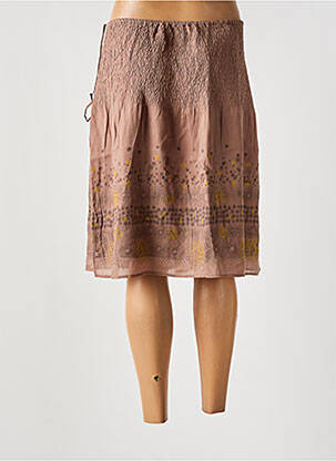 Jupe mi-longue taille normale marron NOA NOA femme