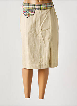 Jupe mi-longue taille normale beige GAËLLE BARRE femme