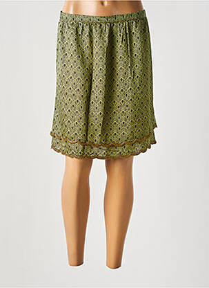Jupe mi-longue doublure textile vert NICE THINGS femme