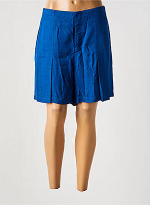 Bermuda fermeture zippée sous rabat avec crochet taille normale bleu NICE THINGS femme