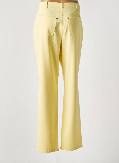 Pantalon droit stretch taille normale jaune LUCIA femme