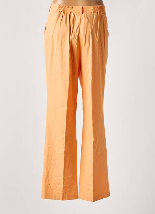 Pantalon droit fermeture zippée sous rabat boutonné taille normale orange LUCIA femme