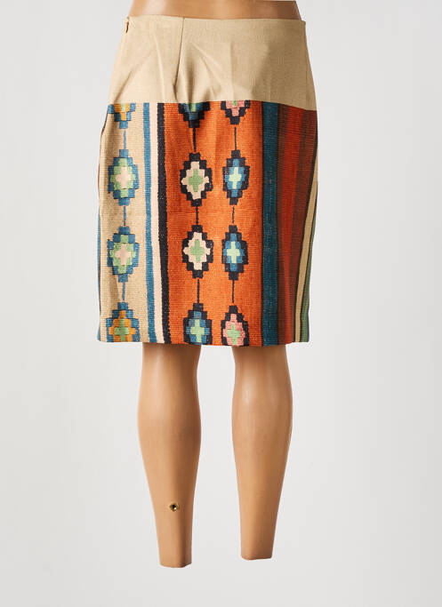 Jupe mi-longue doublure textile beige NICE THINGS femme