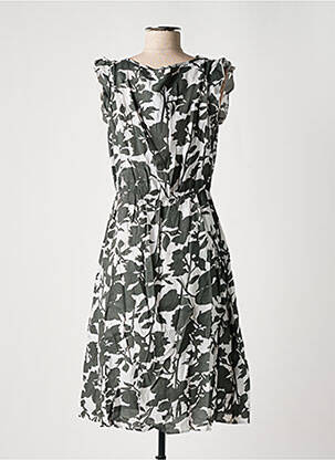 Robe mi-longue imprimé fleurs manches courtes gris NOA NOA femme