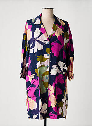 Robe mi-longue coupe fluide manches longues bleu NICE THINGS femme