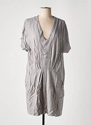 Robe courte coupe fluide manches courtes gris MARIONA GEN femme