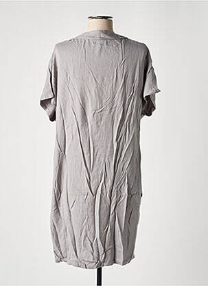 Robe courte coupe fluide manches courtes gris MARIONA GEN femme