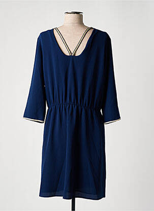 Robe mi-longue coupe fluide manches longues bleu PAJ CONCEPT femme