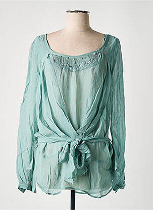 Tunique manches longues tissage crêpe bleu NOA NOA femme