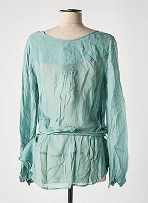 Tunique manches longues tissage crêpe bleu NOA NOA femme