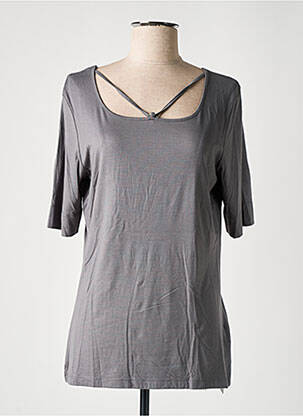 Top stretch manches courtes gris MONARI femme