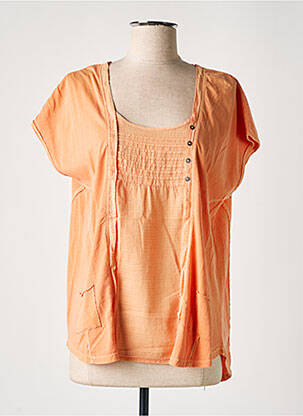 T-shirt coupe droite manches courtes orange YERSE femme