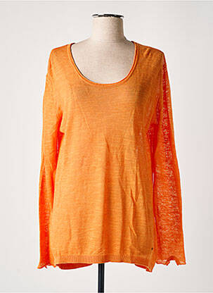 Pull tissage chiné manches longues orange YERSE femme