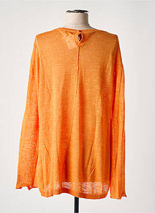 Pull tissage chiné manches longues orange YERSE femme