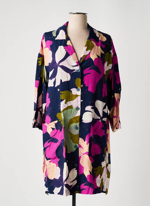 Robe mi-longue coupe fluide manches longues bleu NICE THINGS femme