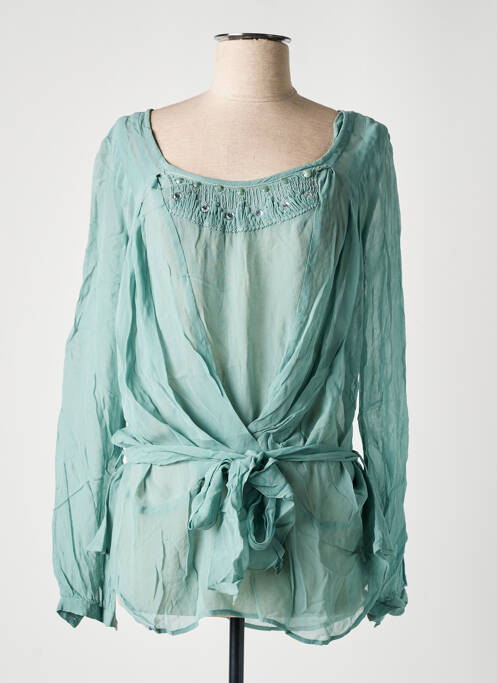Tunique manches longues tissage crêpe bleu NOA NOA femme