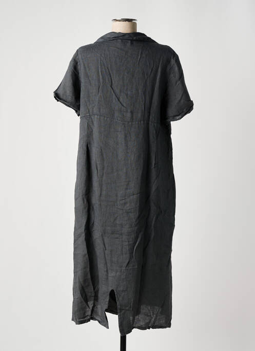 Robe mi-longue gris PURO LINO pour femme