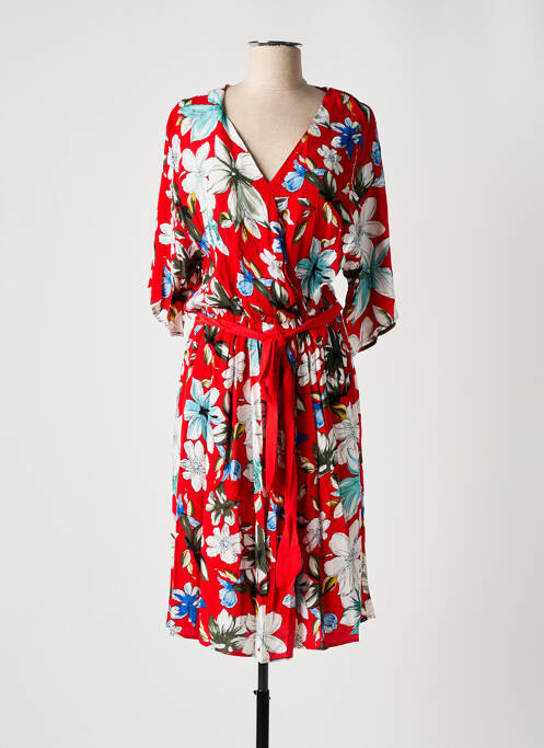 Robe mi-longue rouge SWEEWË pour femme