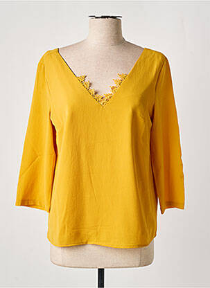 Blouse manches 3/4 manches 3/4 jaune NOEMIE & CO femme