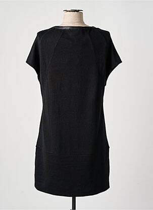 Robe mi-longue manches courtes manches courtes noir KALISSON femme