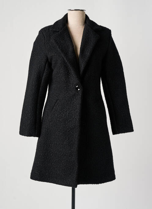 Manteau long noir MADE IN ITALY pour femme