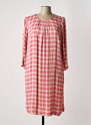 Robe mi-longue imprimé fleurs manches longues beige BETTY BARCLAY femme