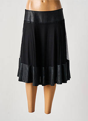 Jupe mi-longue coupe évasée noir ZELI femme