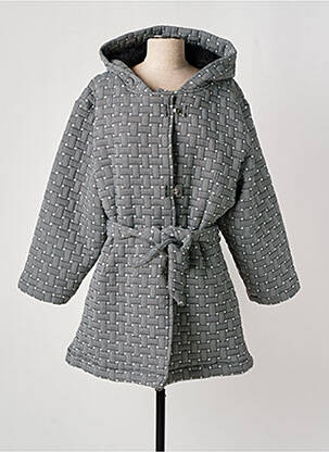 Manteau long fermeture pressionnée a capuche noir LO! LES FILLES femme