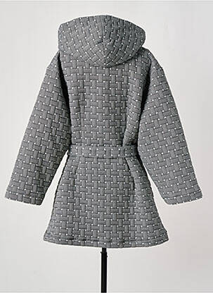Manteau long fermeture pressionnée a capuche noir LO! LES FILLES femme
