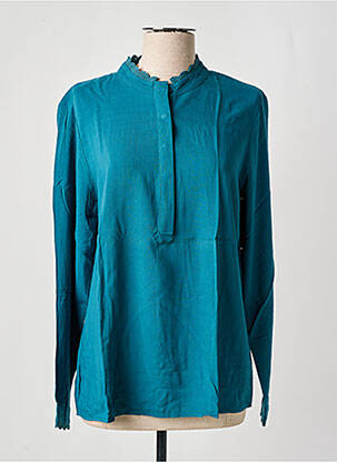 Blouse tissage popeline manches longues bleu SOYACONCEPT femme