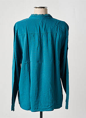 Blouse tissage popeline manches longues bleu SOYACONCEPT femme