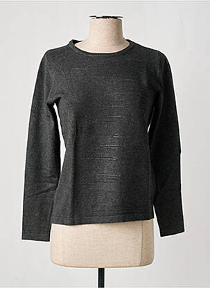 Pull coupe droite manches longues gris TRIPODE femme