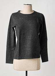 Pull col rond manches longues gris TRIPODE femme