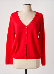 Gilet manches longues rouge CASHMERE FEELING pour femme seconde vue